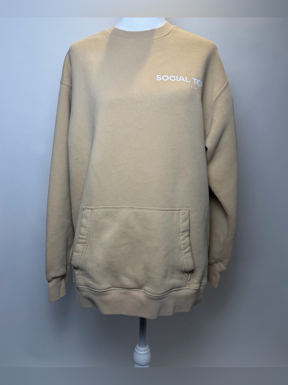Social Tourist Women's Beige Crewneck Sweatshirt